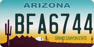 AZ license plate BFA6744