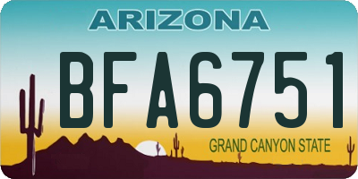 AZ license plate BFA6751