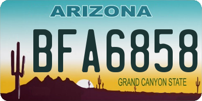 AZ license plate BFA6858