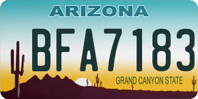 AZ license plate BFA7183
