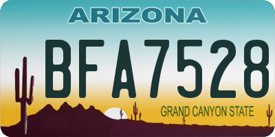 AZ license plate BFA7528