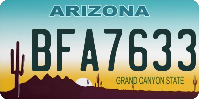 AZ license plate BFA7633