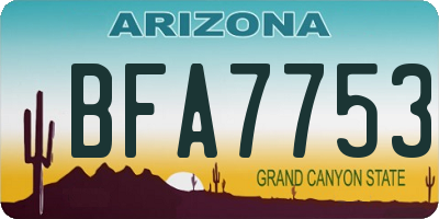 AZ license plate BFA7753