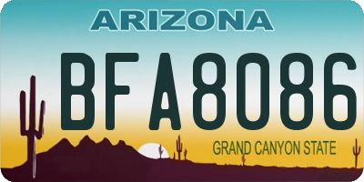 AZ license plate BFA8086