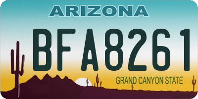 AZ license plate BFA8261
