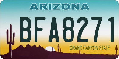 AZ license plate BFA8271