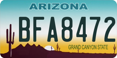 AZ license plate BFA8472