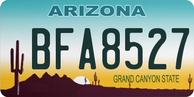 AZ license plate BFA8527