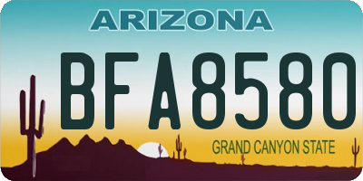 AZ license plate BFA8580