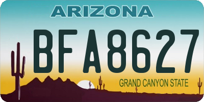 AZ license plate BFA8627
