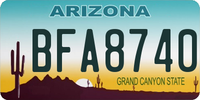 AZ license plate BFA8740