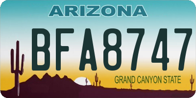 AZ license plate BFA8747