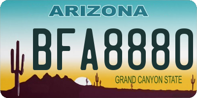 AZ license plate BFA8880