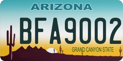 AZ license plate BFA9002