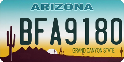AZ license plate BFA9180