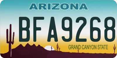 AZ license plate BFA9268