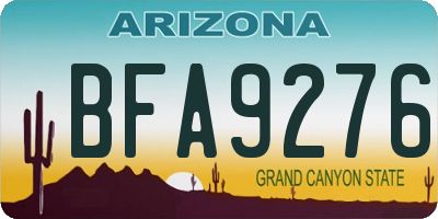 AZ license plate BFA9276