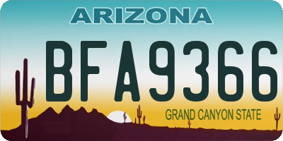 AZ license plate BFA9366