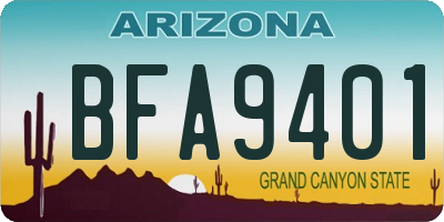 AZ license plate BFA9401