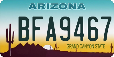 AZ license plate BFA9467
