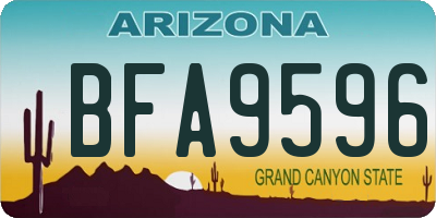 AZ license plate BFA9596