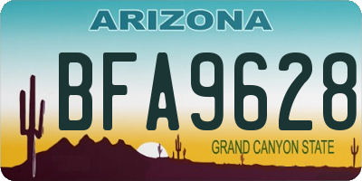 AZ license plate BFA9628