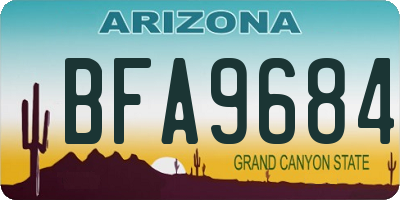 AZ license plate BFA9684