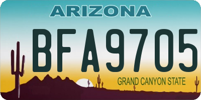 AZ license plate BFA9705
