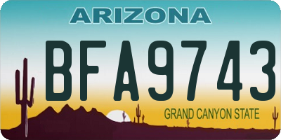 AZ license plate BFA9743