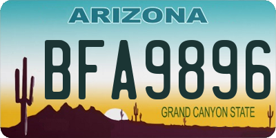 AZ license plate BFA9896