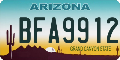 AZ license plate BFA9912