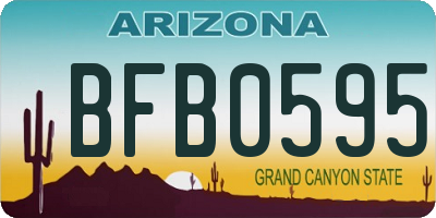 AZ license plate BFB0595