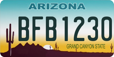 AZ license plate BFB1230