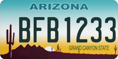 AZ license plate BFB1233