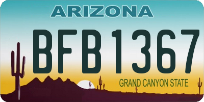 AZ license plate BFB1367