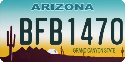 AZ license plate BFB1470