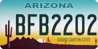 AZ license plate BFB2202