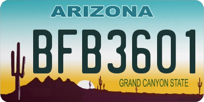 AZ license plate BFB3601