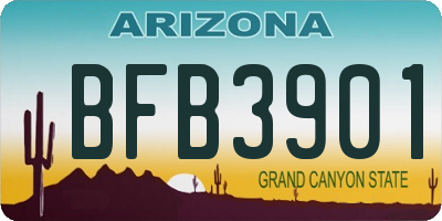AZ license plate BFB3901