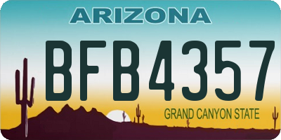 AZ license plate BFB4357