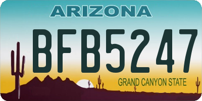 AZ license plate BFB5247