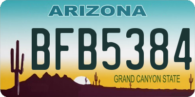 AZ license plate BFB5384