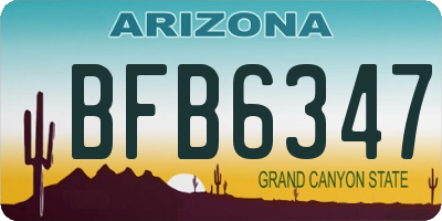 AZ license plate BFB6347