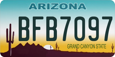 AZ license plate BFB7097