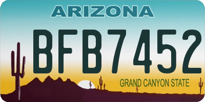 AZ license plate BFB7452