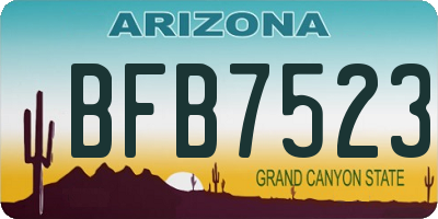 AZ license plate BFB7523