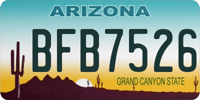 AZ license plate BFB7526