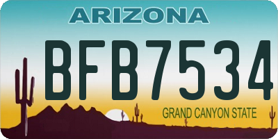 AZ license plate BFB7534