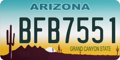 AZ license plate BFB7551