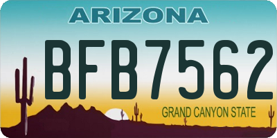 AZ license plate BFB7562